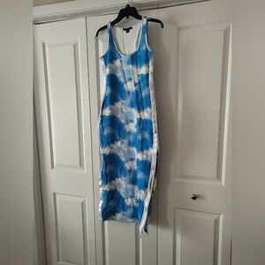 Boston Proper Light Blue and White Top